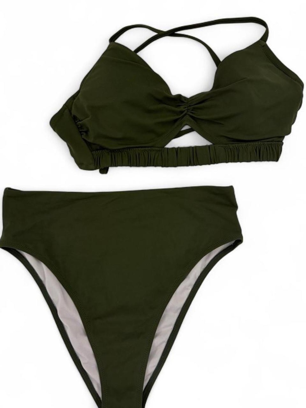 Shade & Shore Olive Two-Piece High-Waist Bikini
